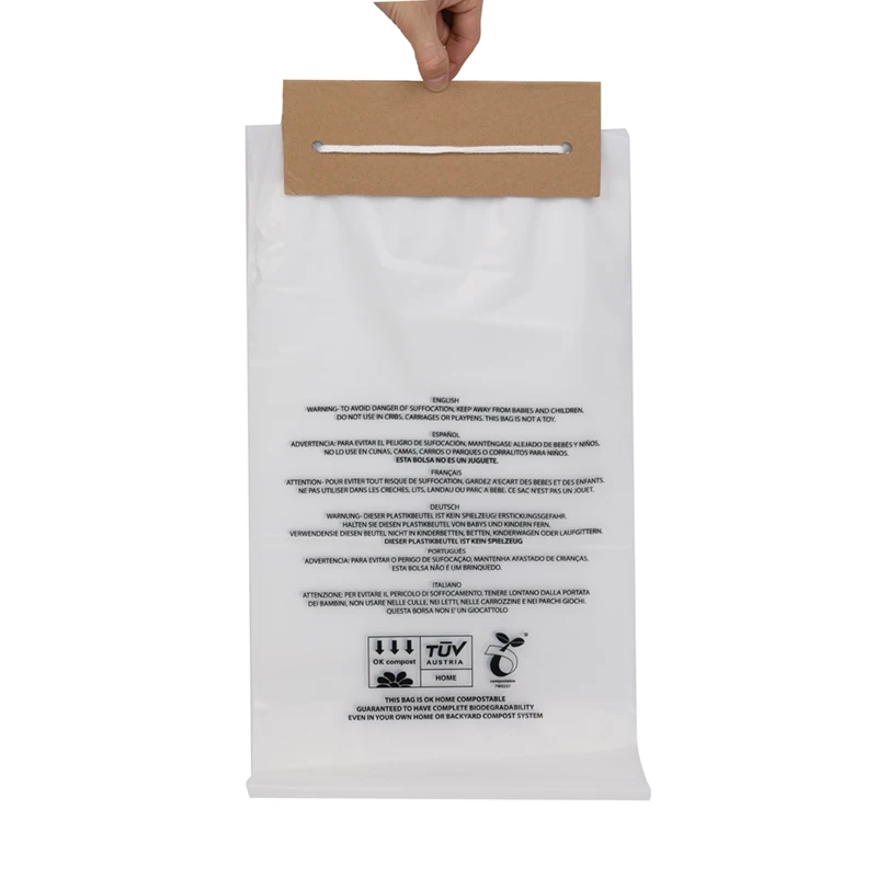 Wholesale High Quality Cardboard Header Plastic Newspaper Bags Water-proof Wicket Newspaper Bags