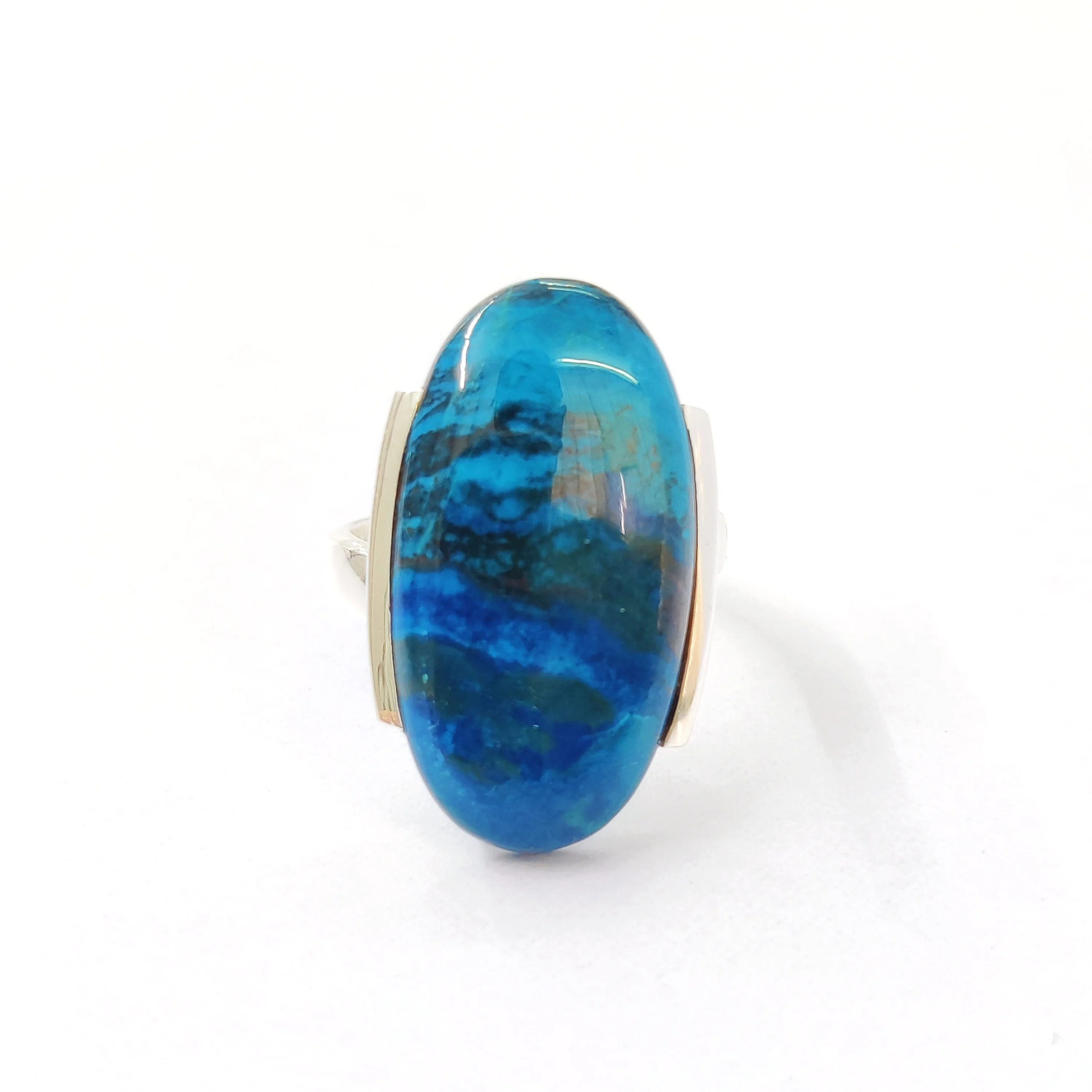 Azurite gemstone Stone-Pure Silver Ring-925 Sterling Silver- Handmade Stone Ring-Gemstone-Party Wear Ring-Wholesale Ring.