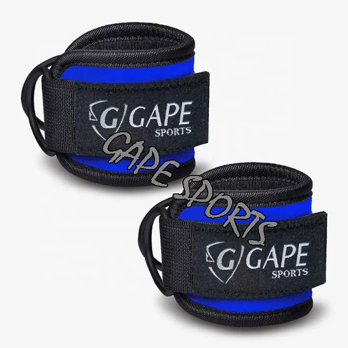 High Quality Oem Custom Logo Neoprene Padded Ankle Straps Fitness Gym Ankle Straps For Cable Machines