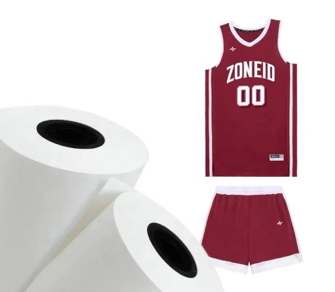 Wholesale manufacture fast dry high transfer rate dye sublimation heat transfer paper sheets jumbo roll for sportswear textile