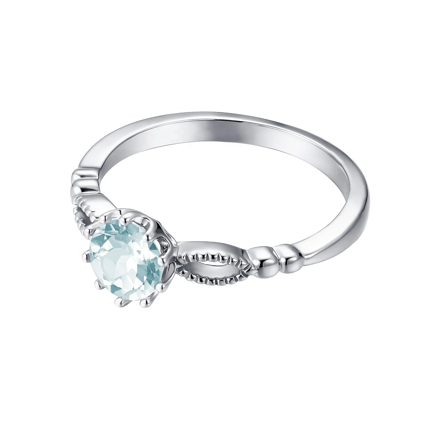 925 Sterling Silver Natural Gemstone Blue Topaz Queen Crown Wedding Engagement Ring For Women Girls 2022 Destiny Jewellery