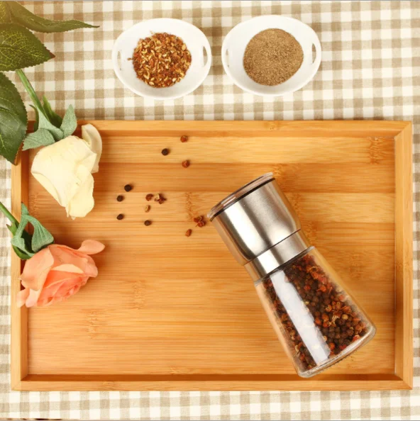 
Amazing Refillable SS304 Salt & Pepper Grinder Cruet Shaker with Adjustable Coarseness for Storing Pepper Salt Herbs 