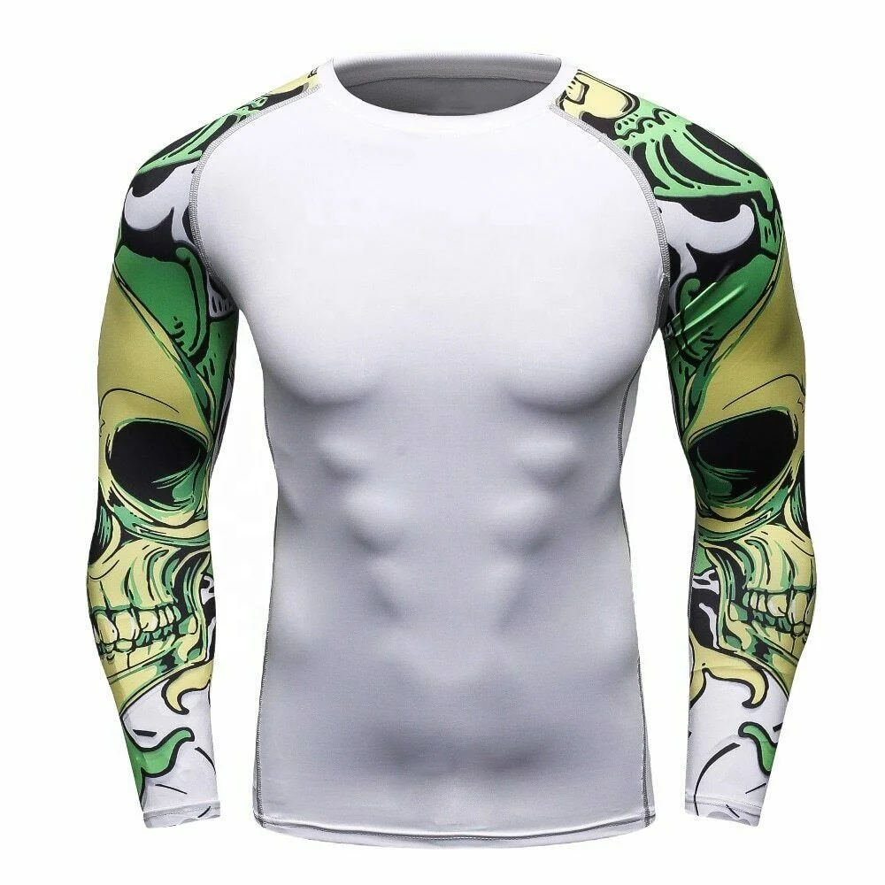 Mens Custom Sublimation Rashguards MMA Brazilian Jiu Jitsu BJJ No Gi Compression Shirt For MMA Gracie JiuJitsu Rashguard