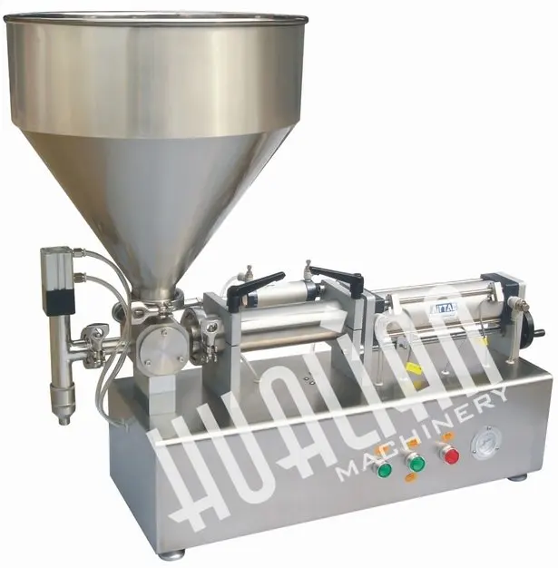 PPF-50T HUALIAN Semi Automatic Paste Piston Fillers for Cooking Oil Aquiform to Viscosity Filler Filling Packing Machine