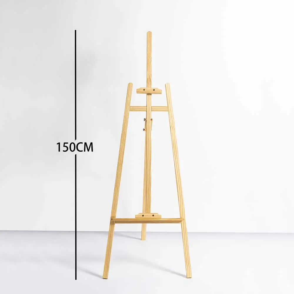 Large Easel 150cm Painter Pine Wooden Easel Adjustable Drawing Height for Studio Easel