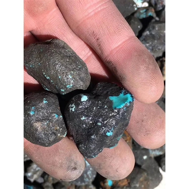 shiny bule-color top quality turquoise precious stone material rough