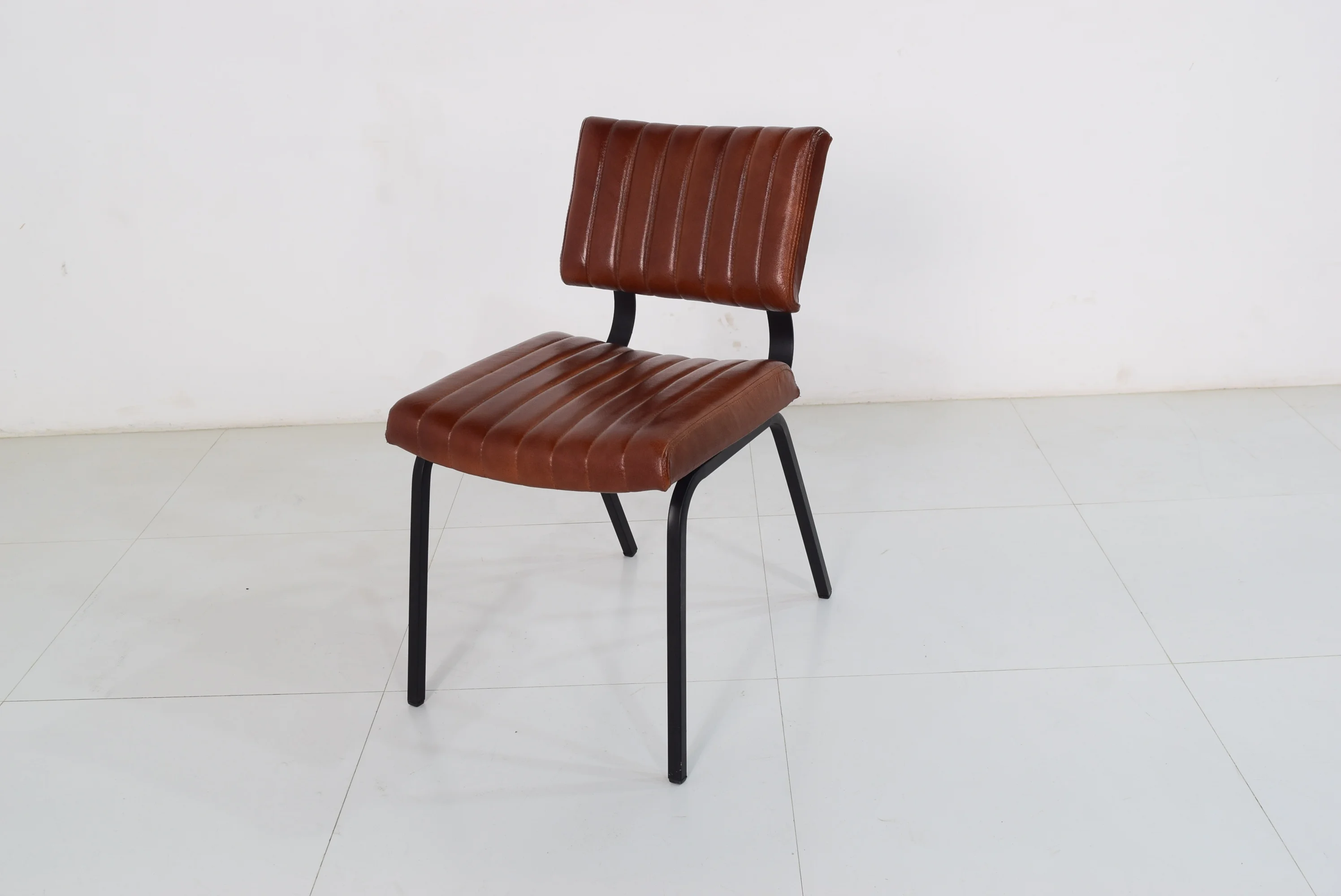 Modern Design High Quality Iron Frame and Leather Seat Dining Cum Office Chair for Home, Office, Hotel and Restaurant