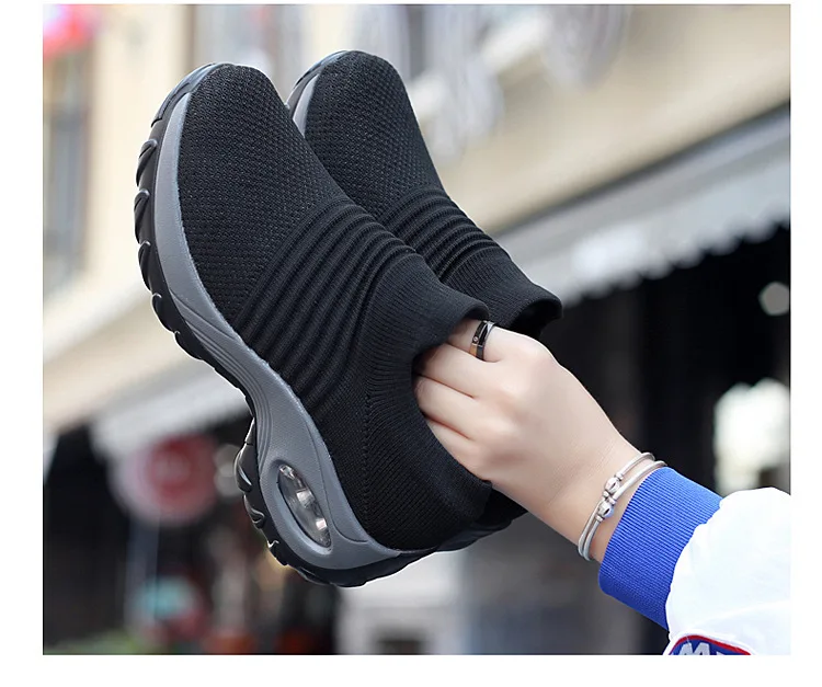 Ladies, girls and elderly shoes, outdoor fashionable slip-on slip-on slip-ons for walking in the park, casual shoes, breathable
