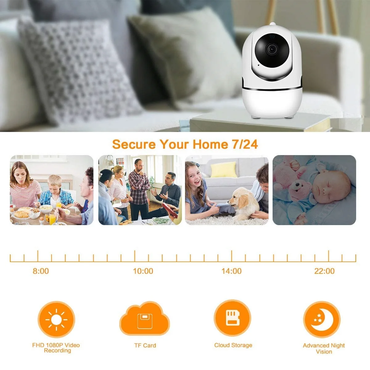 100% Original Sunivision Tuya Camera Wifi Ip Video Wireless Night Vision Auto Tracking Baby Monitoring Camera 360 PTZ Camera