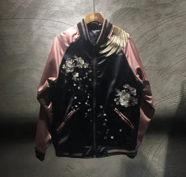 
Hot Selling New Embroidered Phoenix Sukajan Souvenir Jacket unisex Fashion High Street jacket 