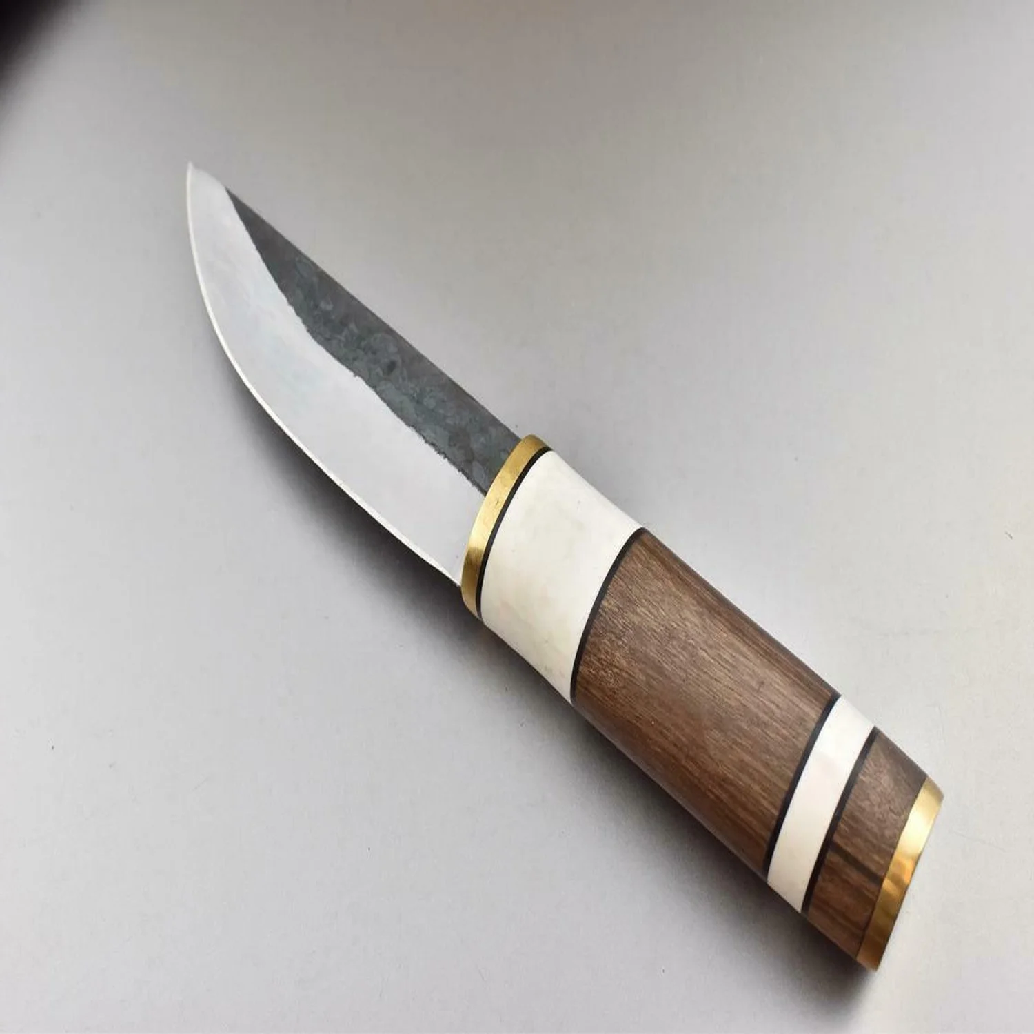 
COSTUME Handmade High Carbon Steel 1095 Puukko Knife Walnut Wood Handle 