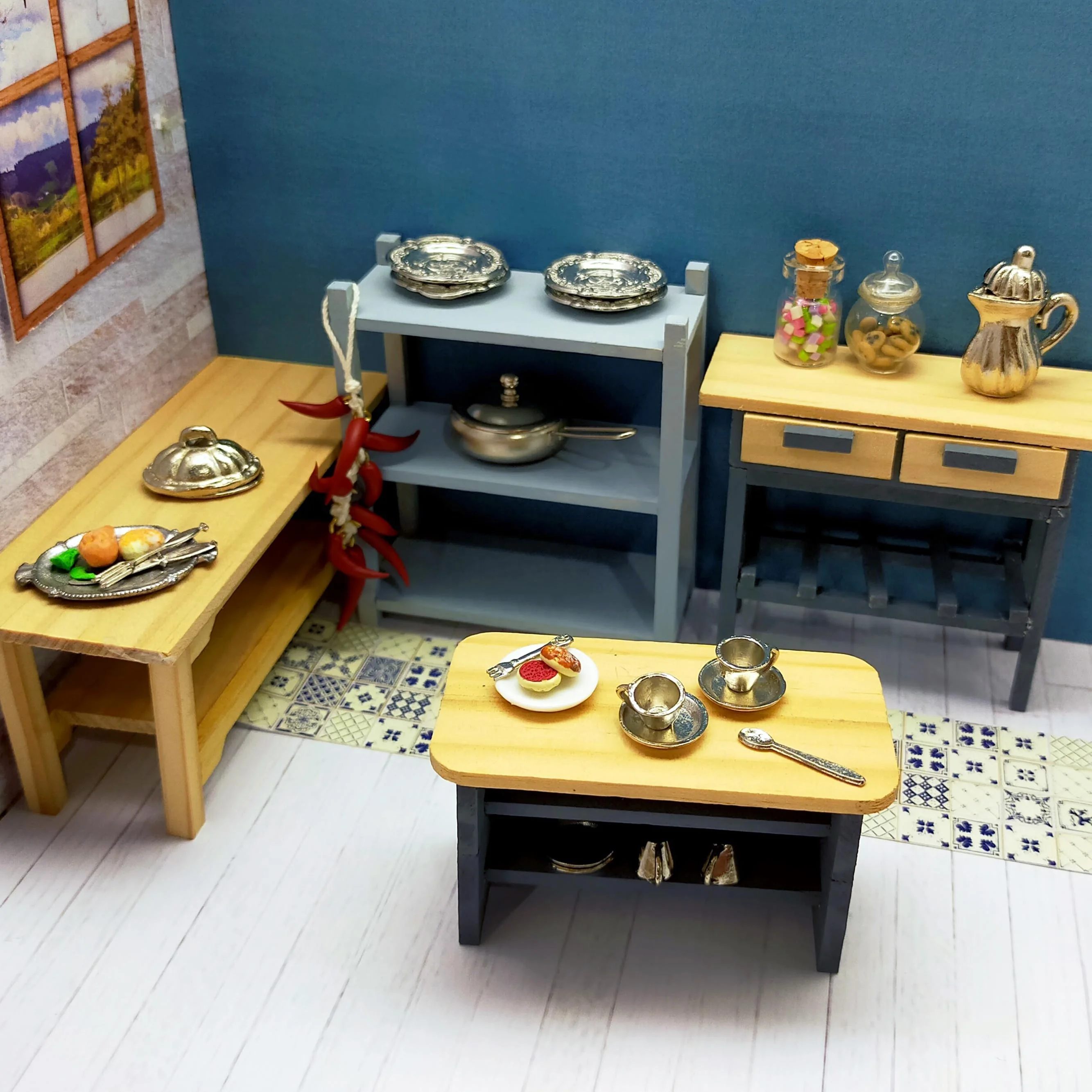 Miniature Wood Doll House Kitchenware Collection Part 3 of 6 Furniture Toys for Kids