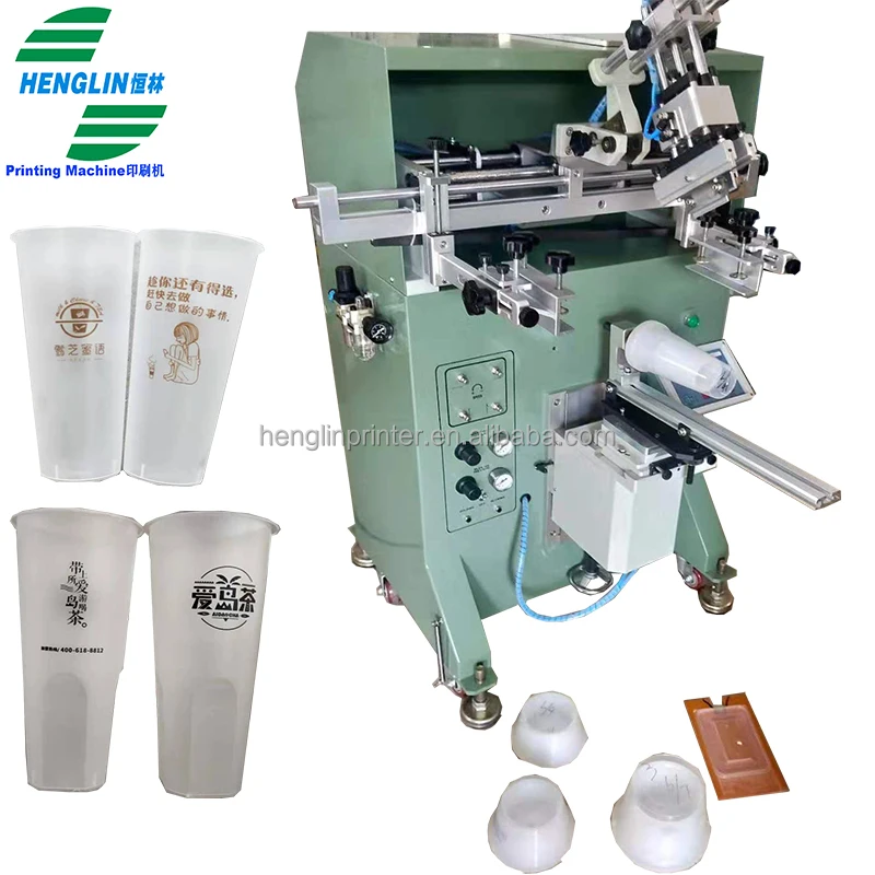 Beverage Cup/Mug Semi Auto Screen Printing Machine , Pneumatic Silk Screen Printer Bottle Printing Machine