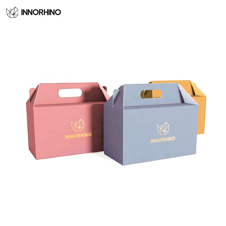 Favor Box Packaging Wedding Party Banquet Takeout Food Pastries Cake Dessert Cookies Candy Gift with handle Customized INNORHINO