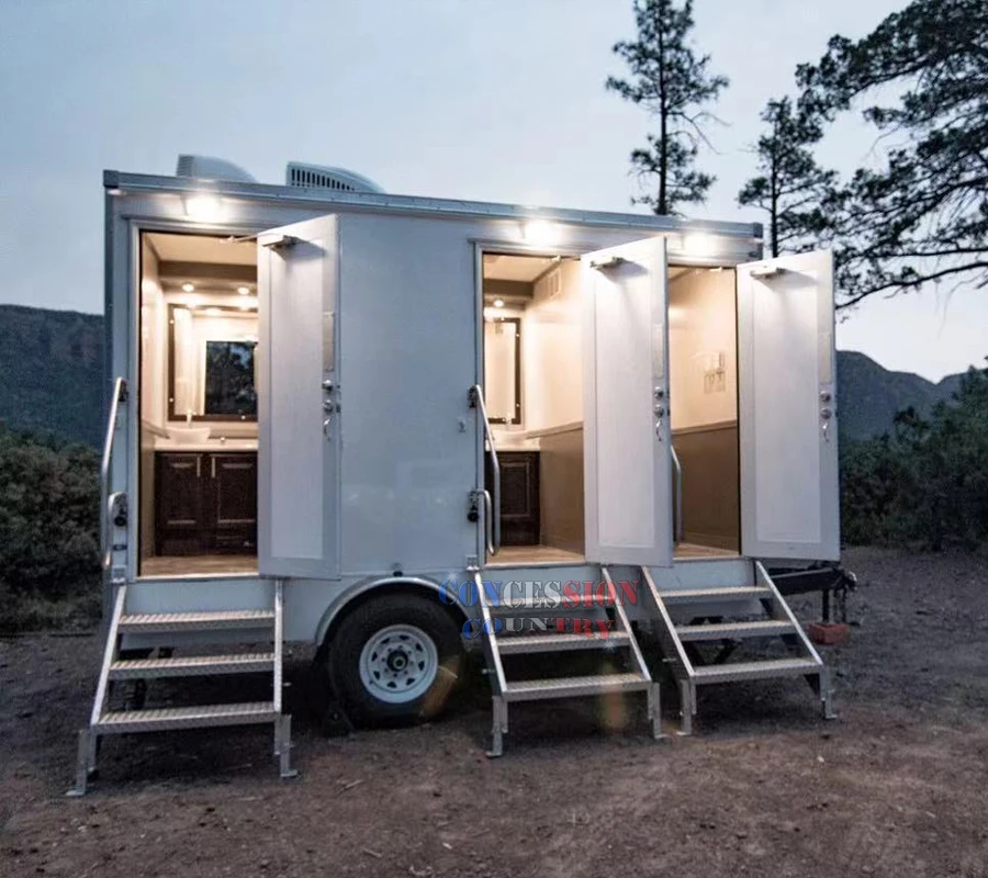 Luxury Portable Restroom Trailer Camping Caravan Mobile Toilet Trailer Event  Bathroom Shower Trailer