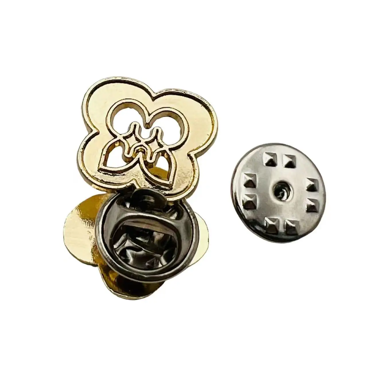 Custom logo gold butterfly brooch pin brooch badge for hijab clothing