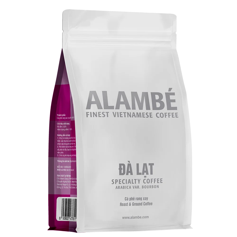 Best Seller Alambe Da Lat Roasted Whole Bean Coffee 500g Acidic Taste Traditional Harvesting & Planting Made In Vietnam
