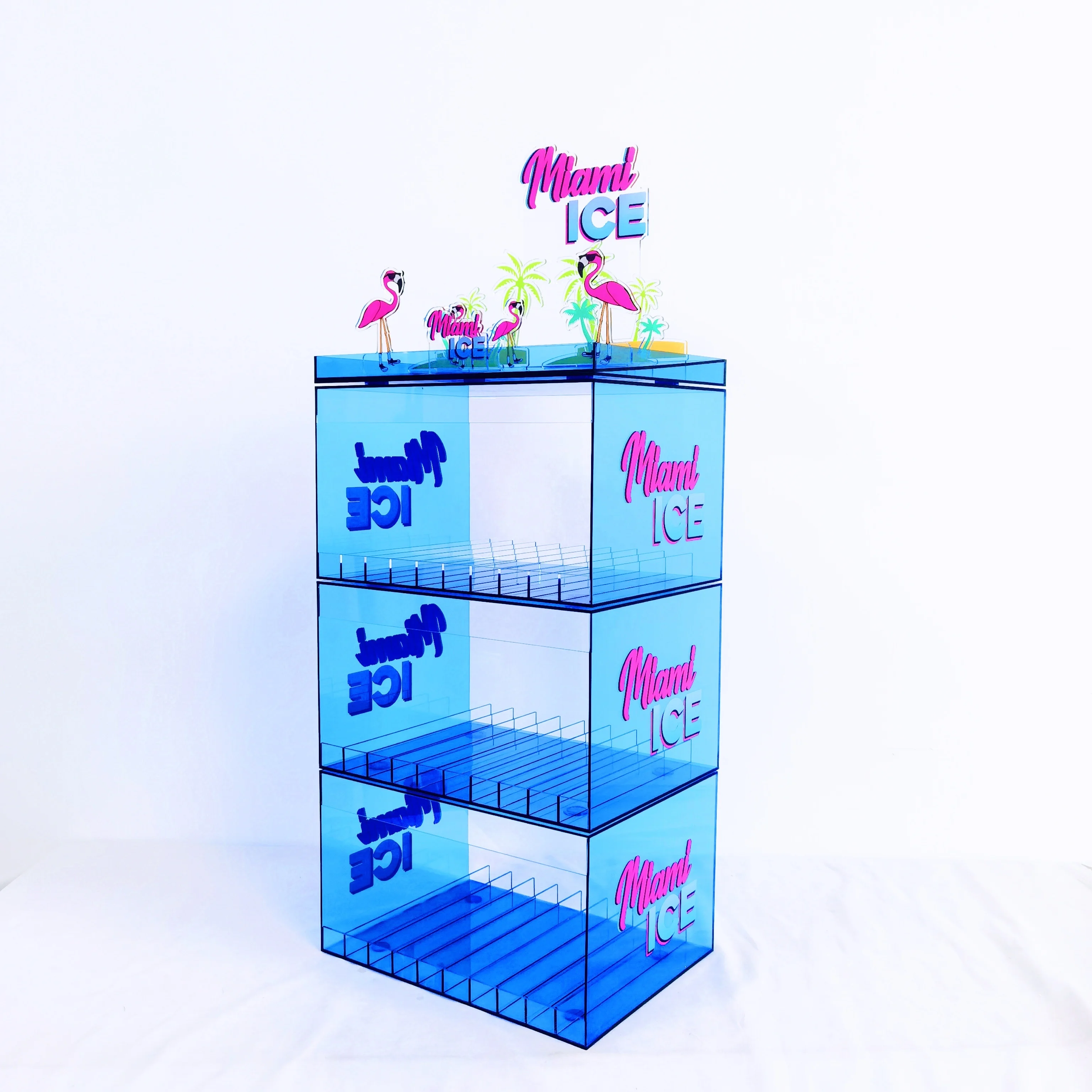 Acrylic juice Display Rack For Sale