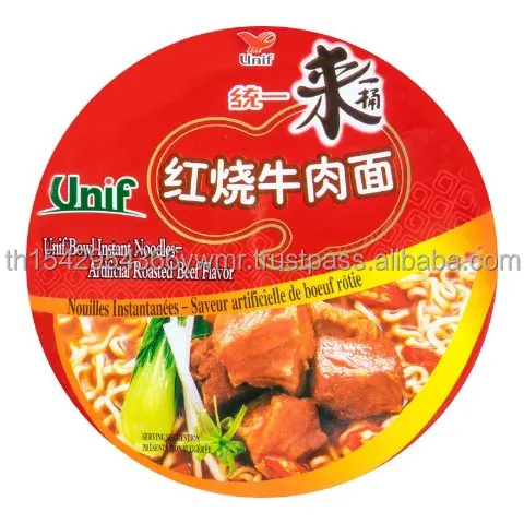 UNIF BOWL/ Artificial Roasted Beef Flavor (Cup)/ Instant Noodles Cup Delicious with Multi Flavor NET WT. 110g
