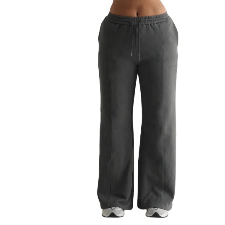 Flared baggy Winter Fleece Drawstring Waist Trouser Sweat Pants baggy Women High Quality Cotton Fleece Joggers Sweat Pants