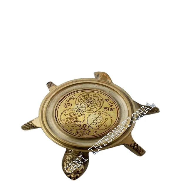 Tortoise Brass Compass Desktop Indian Handicraft Item