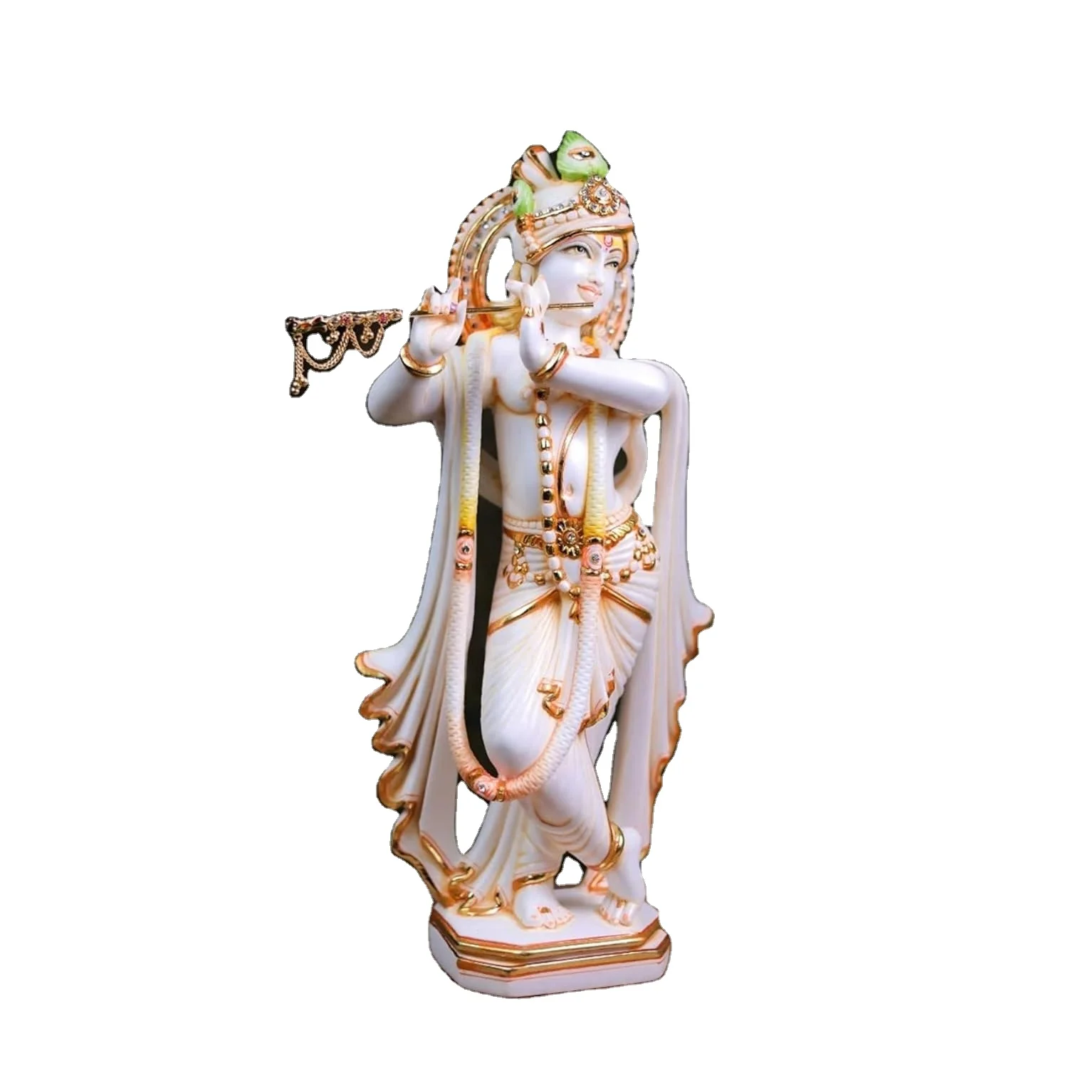 Handcrafted 17 Inch Standing Lord Krishna Statue Murti Idol Hindu Krishna Avatar Figurine at Wholesale Prices
