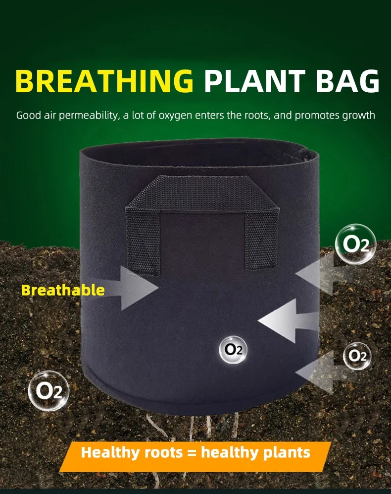 Woven Felt Grow Bags Pots for Plants Wood  Wheat Seeds Vegetable Tree Tomatoes Swift Strawberry Potato Organizer