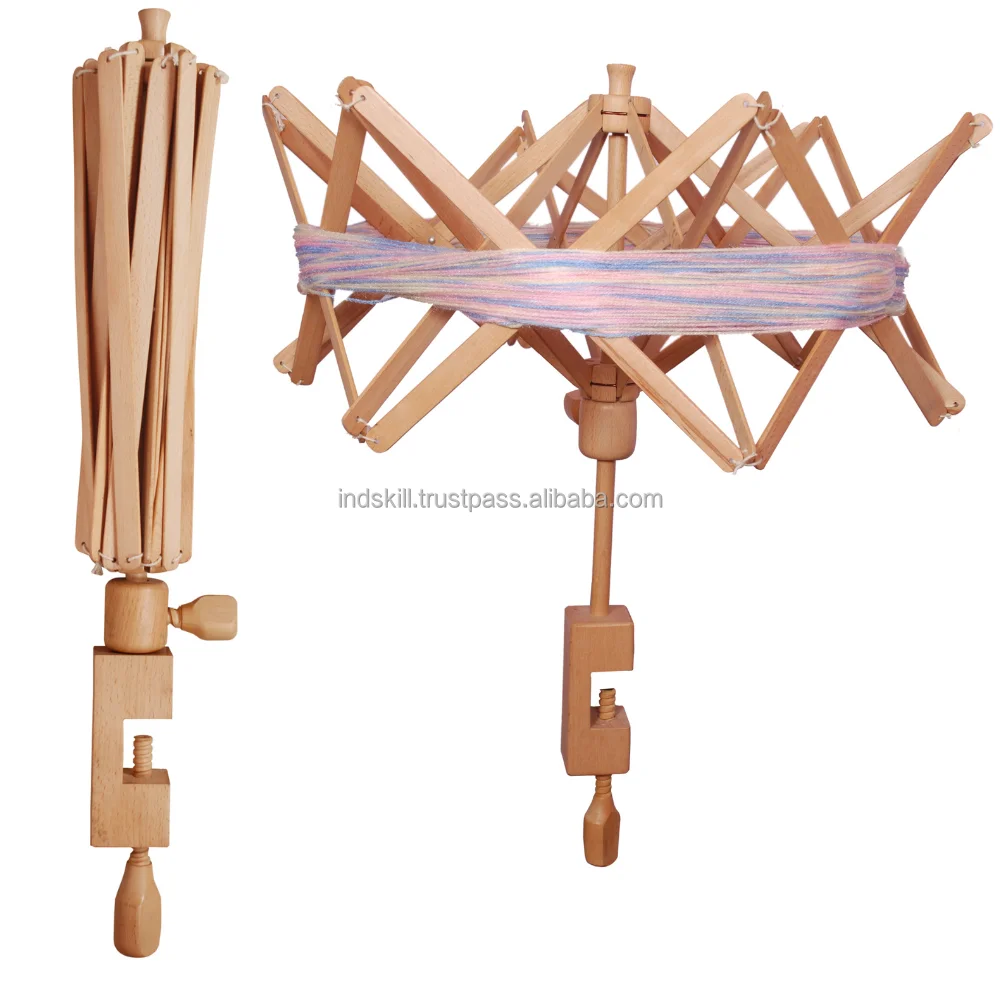 Custom low moq knitting tools skein Wooden Yarn Swift Wool Material for Knitting Box