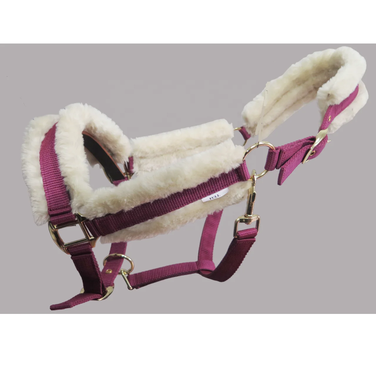 English Equestrian Horse Fine Nylon Web Halter Headcollar Custom soft mink padding horse halter