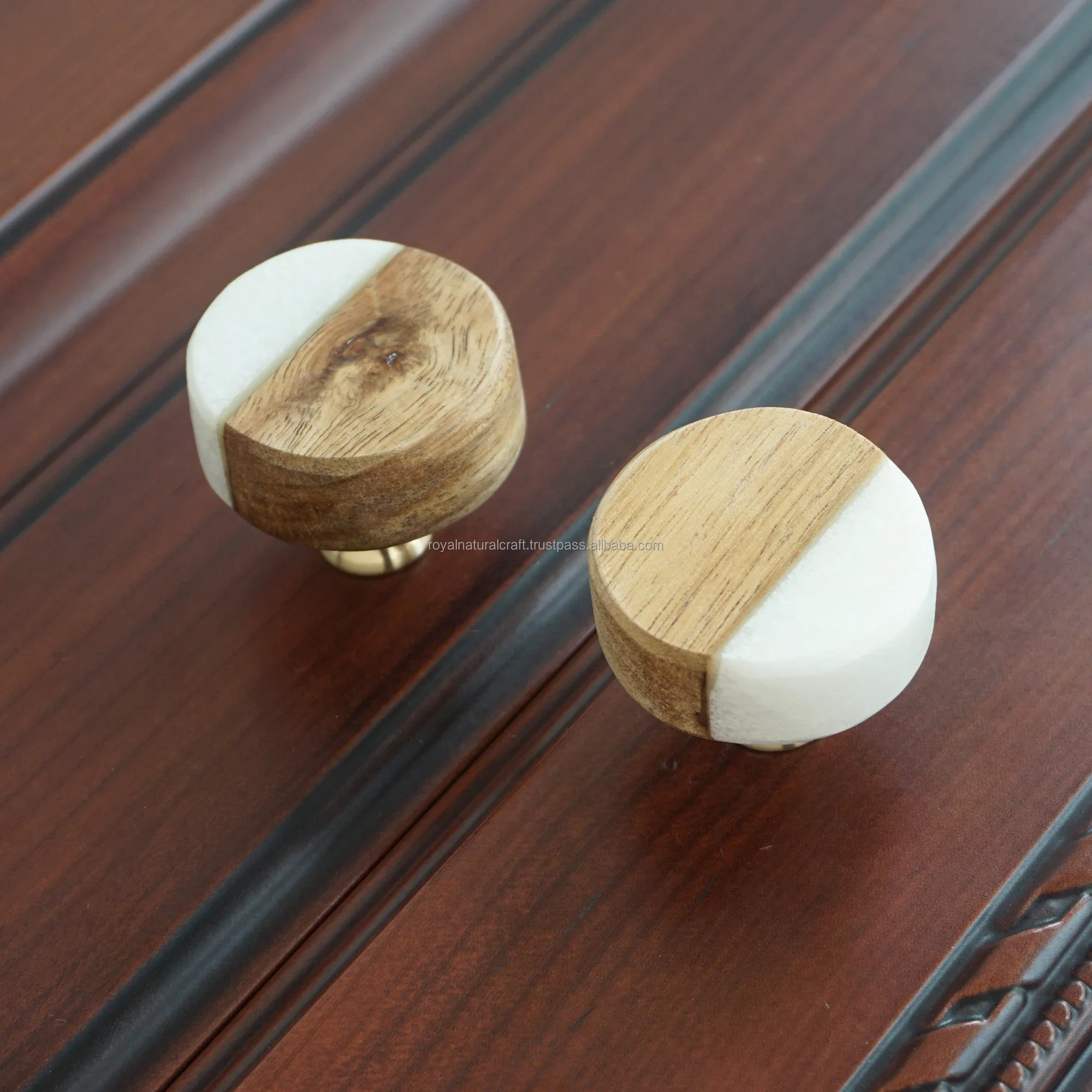 best quality luxury handmade wood resin knobs items Natural wooden stone & Door Knobs Hardware accessory made in India