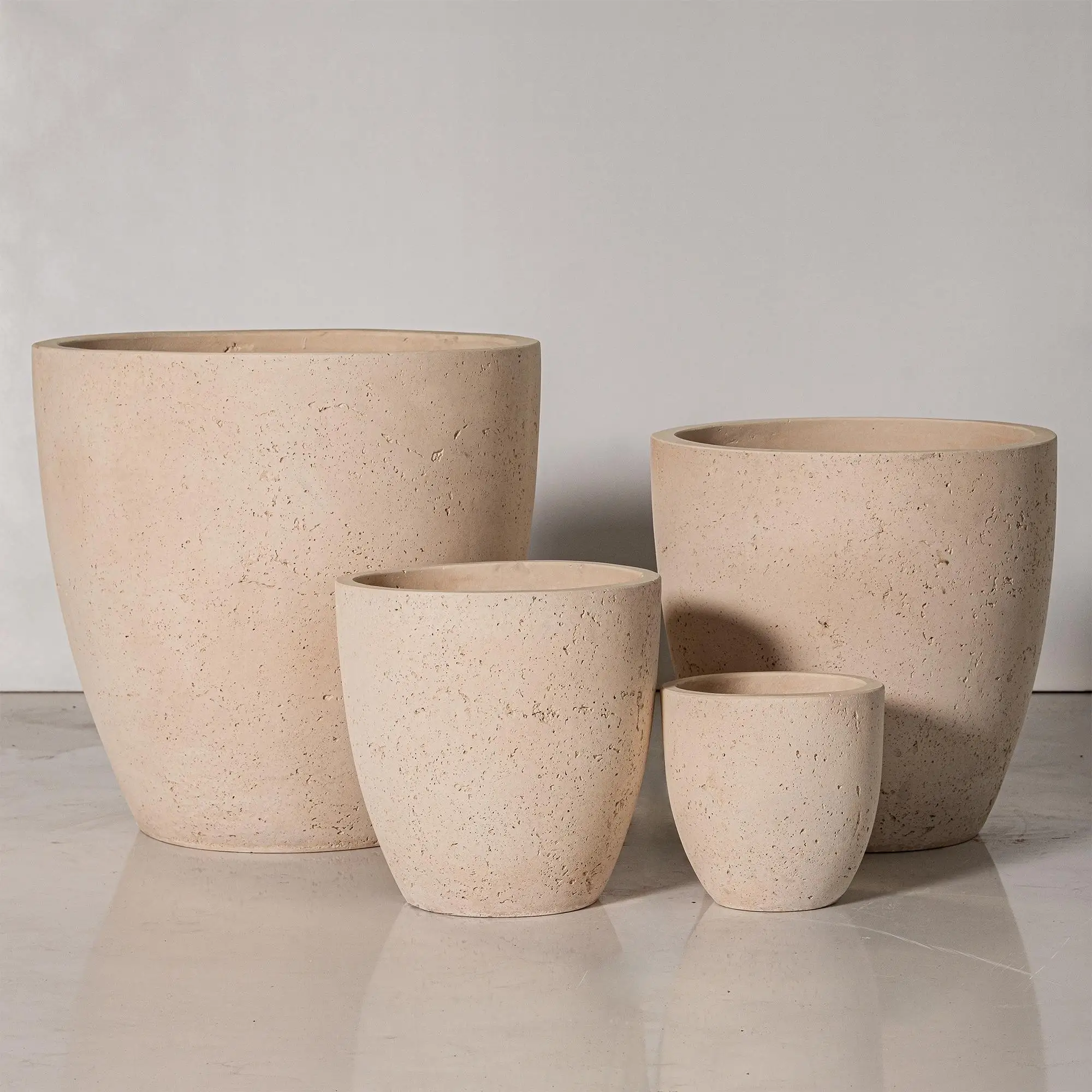 Vietnamese Origin Fiber Cement Flower Pots & Planters for Balcony & Garden Decoration Tree Pot Included