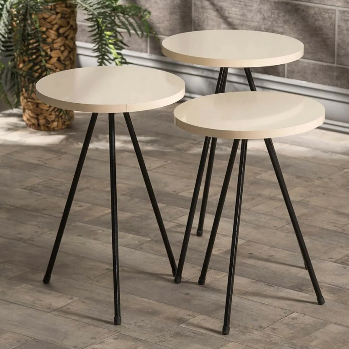 FurnatureDesign Круглый Кофейный Столик круглой формы из 3 предметов с металлическими ножками по заводской цене чайный столик-гнездо современный дизайн