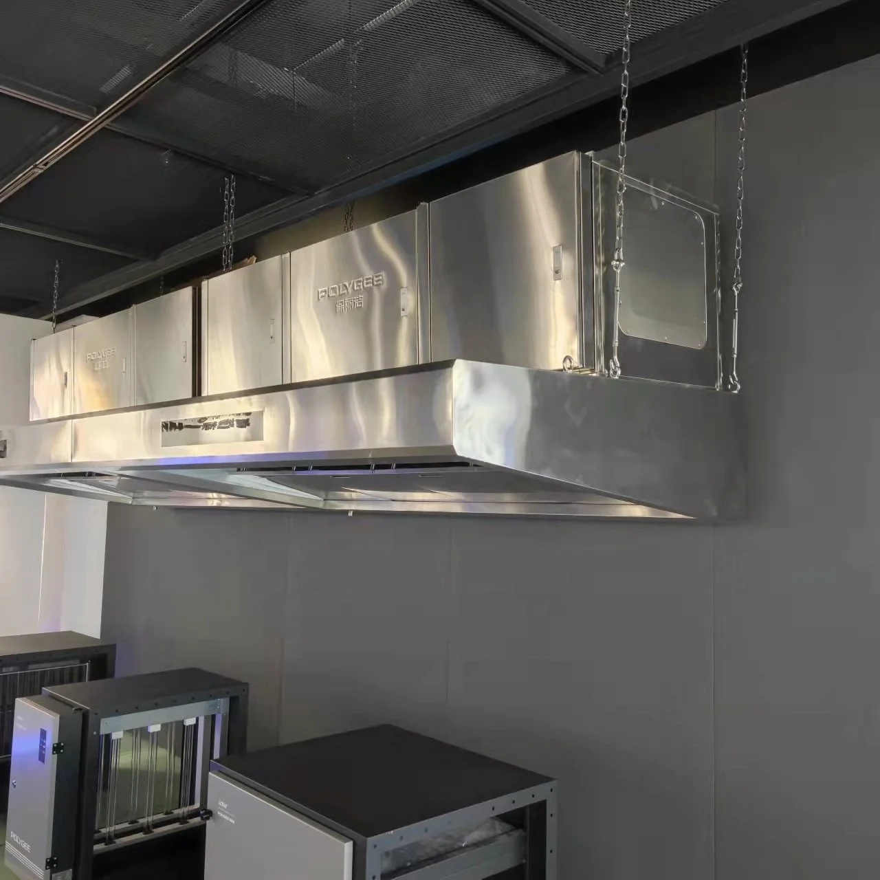 POLYGEE commercial kitchen fume extractor range hood with ESP