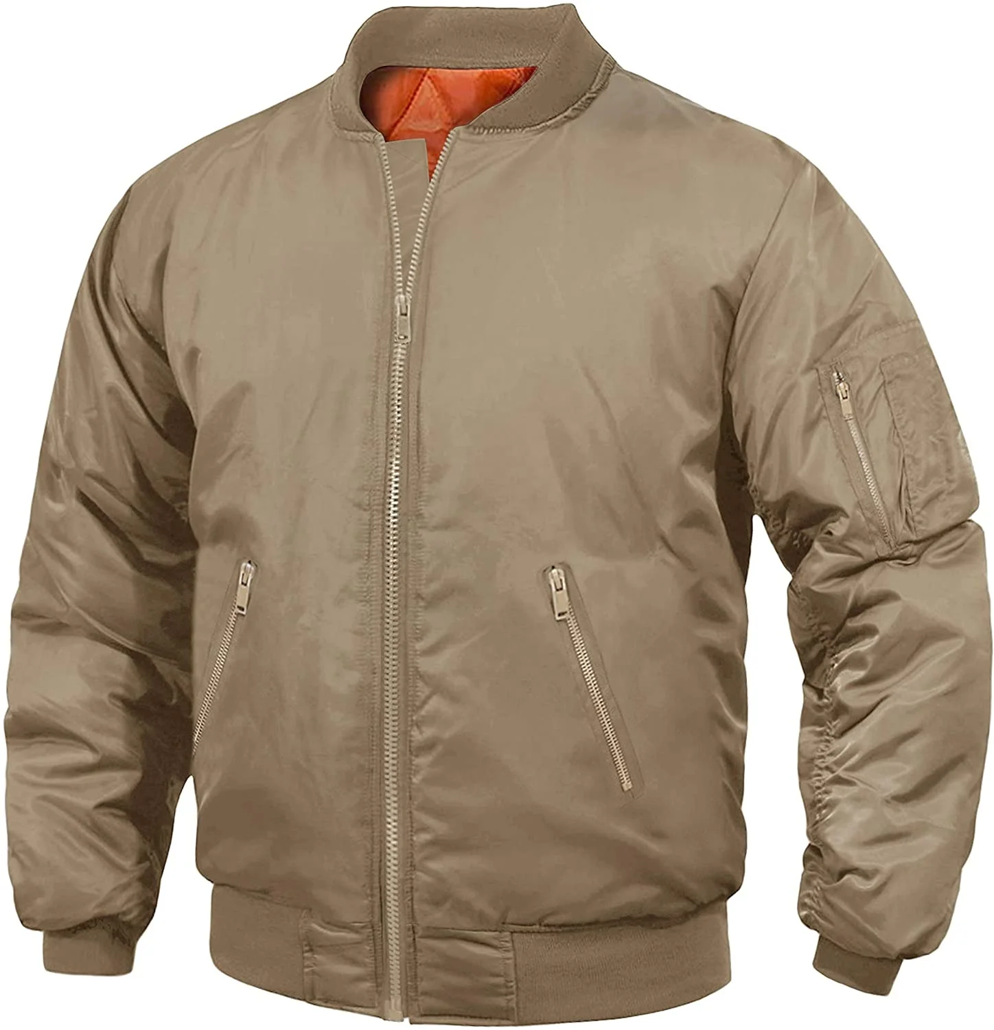 top quality fur lining winter jacket custom mens bomber jacket with arm pocket