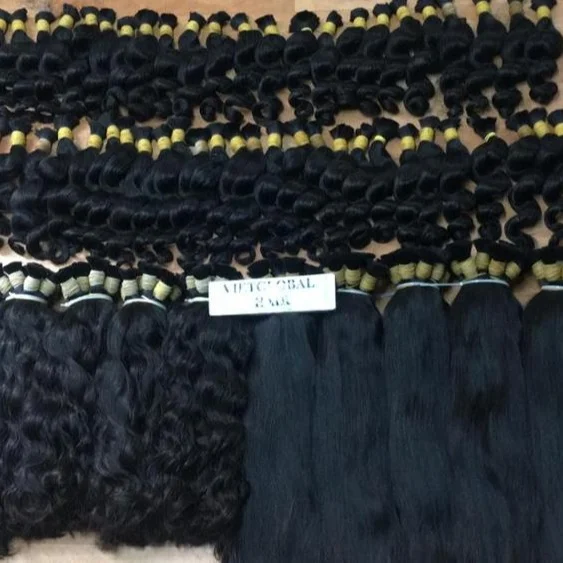 Вьетнам оптовая продажа двойные натянутые натуральные человеческие волосы без повреждений шелковистые Волнистые