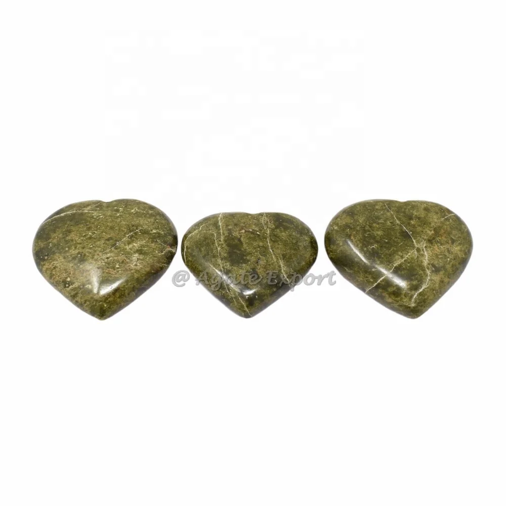 High Quality Manufacturing Custom Natural Vesonite Puffy Hearts  Healing Pocket Polished Crystal Heart Love For Sale
