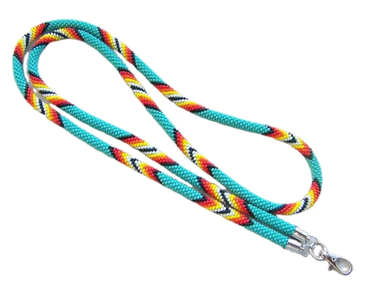 Ethnic Style Lanyard  Beaded Lanyard for Teachers ID Card Necklace Multi Use Seed Bead Design from india by MD HANDICRAFT