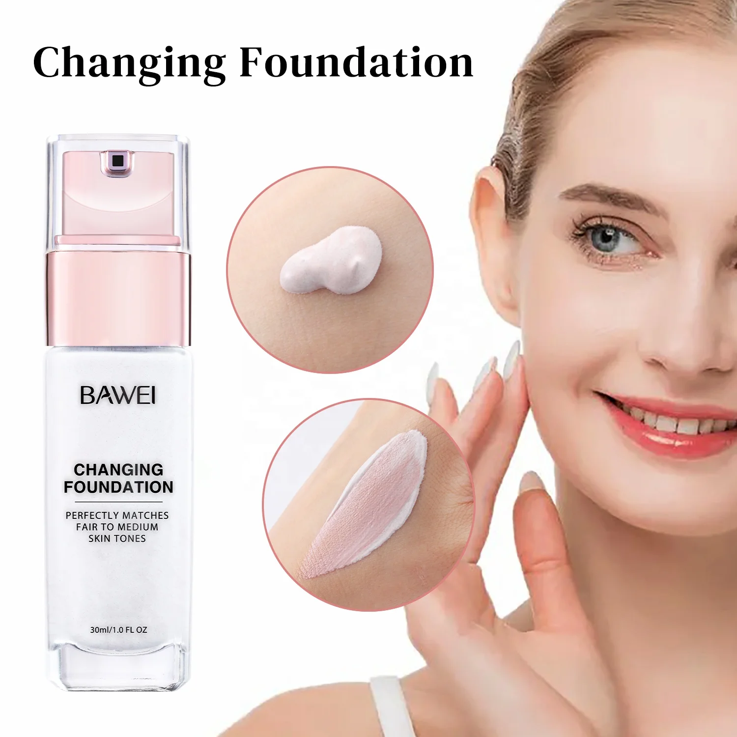 Private Label New Radiant Glow Concealer Makeup Foundation Color-matching Moisturizing Spf 15 Color Changing Foundation