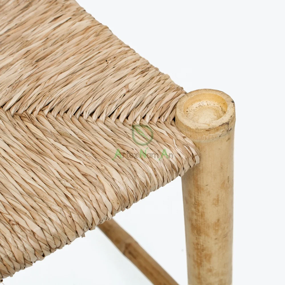 Natural seagrass & wooden stool chair furniture for indoor outdoor patio home decoration