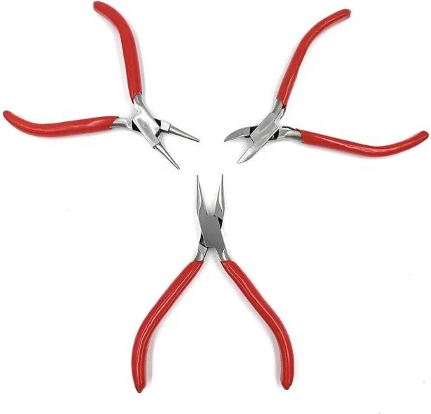 Jewelry Making Slimline Round Flat Long Nose Pliers 5 Pcs Jewelery Making Pliers Set Stainless Steel Pliers Hand Tools