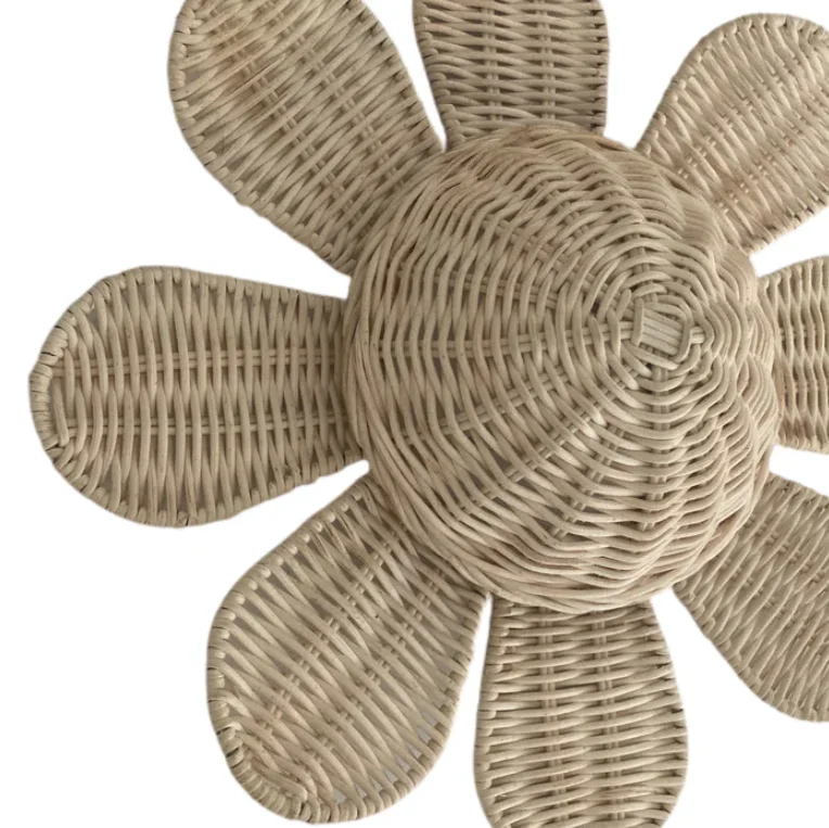 Multicolor Butterfly Rattan nursery Ivy Flower Bloom Wall Hanging Wicker Kitchen handicraft made in Vietnam