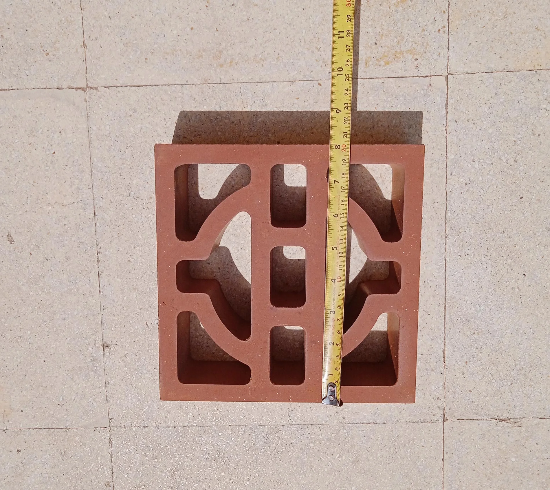 Natural red clay terracotta hollow blocks bricks Jaali tiles used for wall cladding wind brick size 200X200X60 mm Pearl Pattern