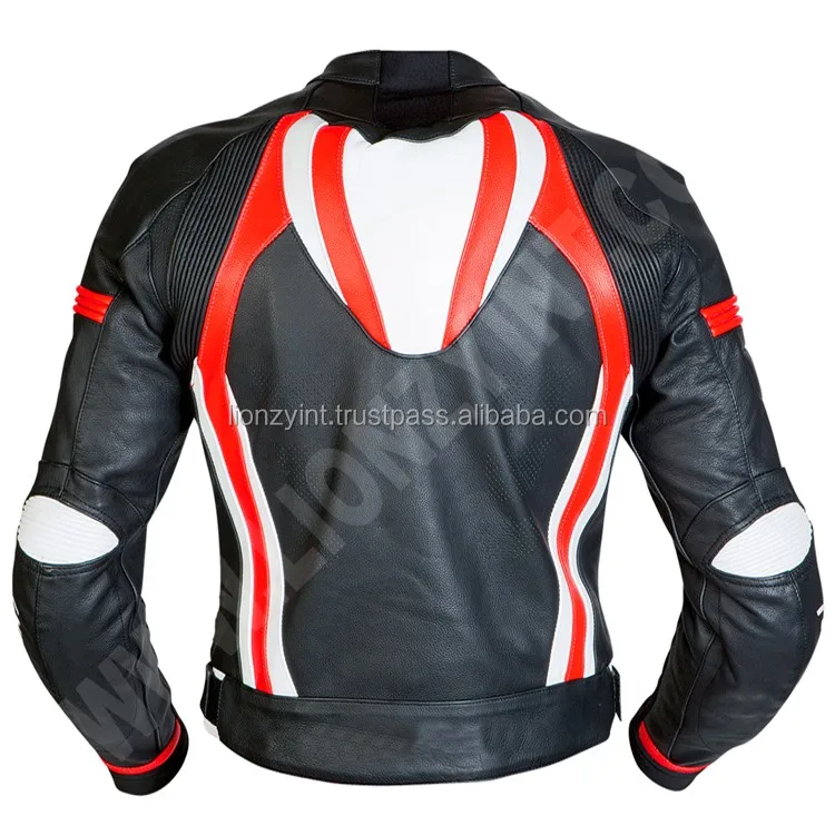 Mens Genuine Leather Biker Jacket Black Motorbike Jacket Outdoor Waterproof Clothing Biker