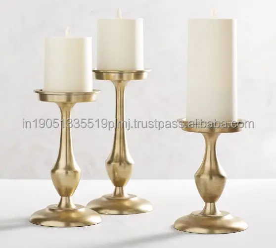 Gold Christmas candle Stick Luxury Handmade Custom Brass Candle Holder For Christmas Decoration Set of 3 Candle Sticks Holders
