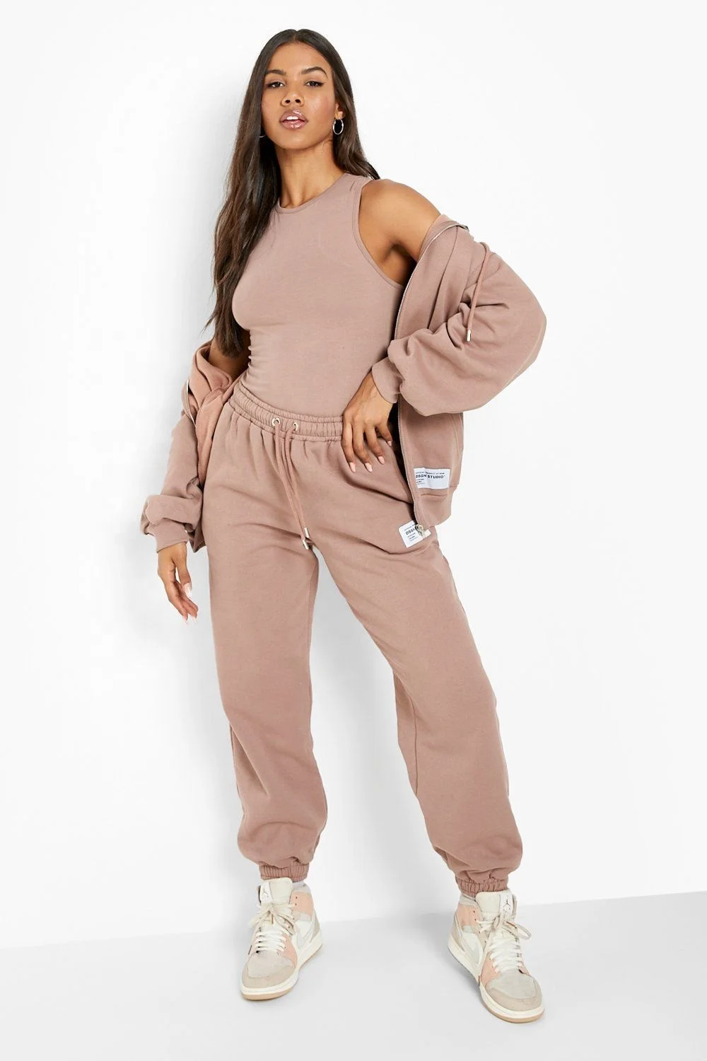 New Tracksuit Women Elegant Solid Suits Fleece Warm Hoodies 3 Piece Set Autumn Winter Fashion Oversized Sweatshirts Tracksuit