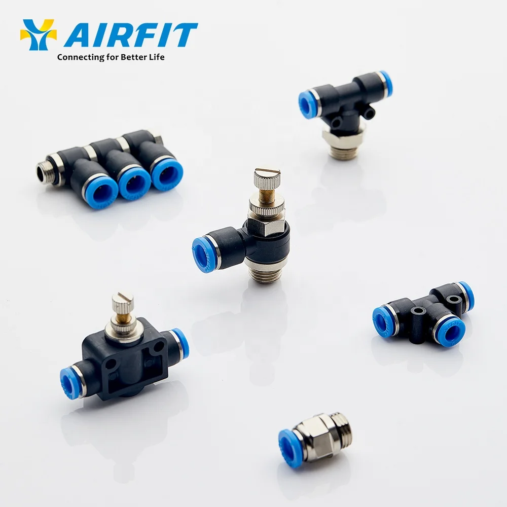 Airfit OEM & ODM черные пластиковые пневматические детали One Touch воздушные трубки