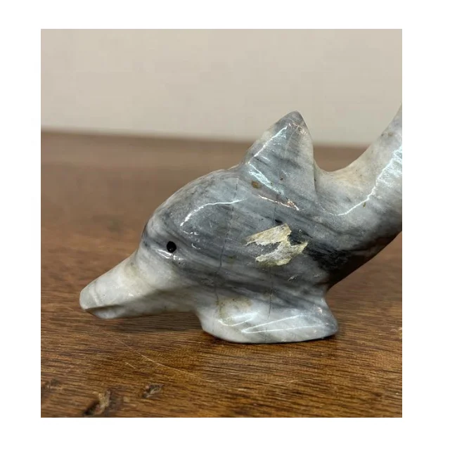 Best Price Custom Size Dolphin Shape Onyx Figurine Hand Carved Stone Animal Decoration Angel and Gifts Style for Christmas