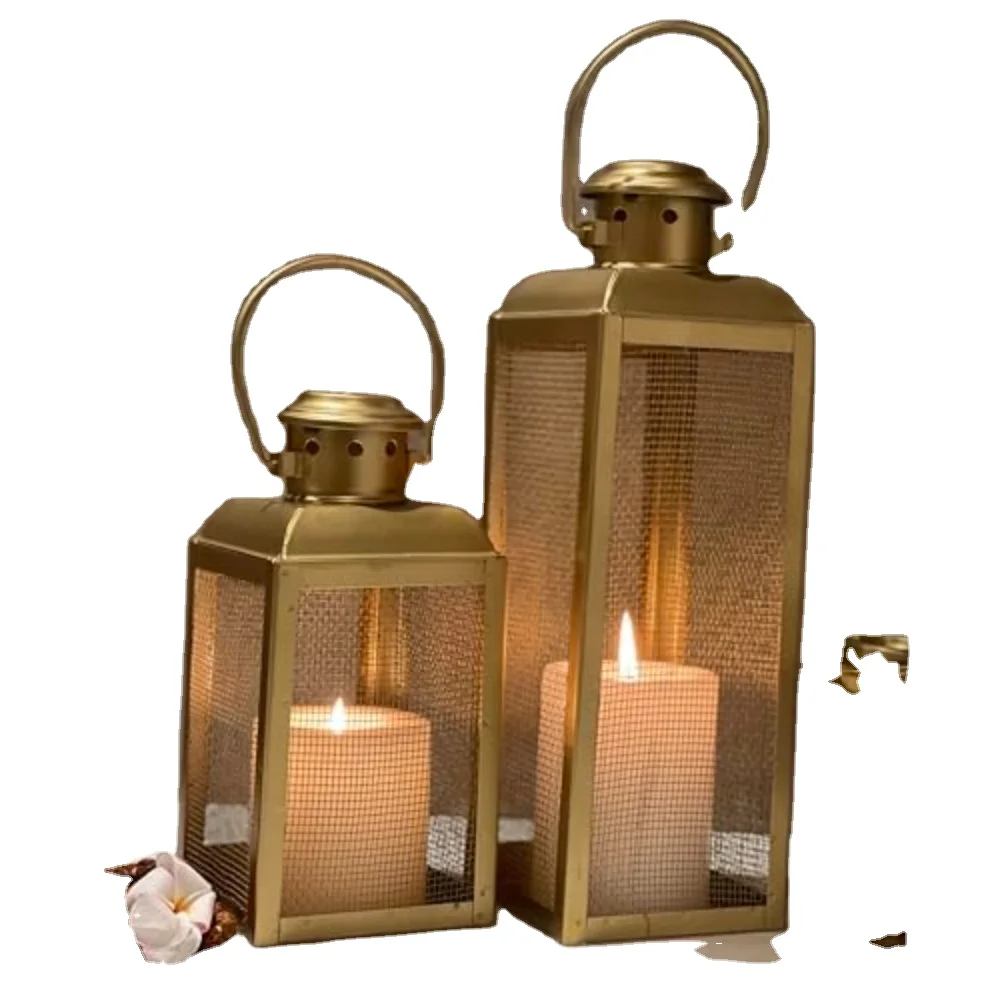 High Quality Vintage Exterior Set Of 2 Different Size Decorative Lanterns OEM And ODM Available In Wholesale Price