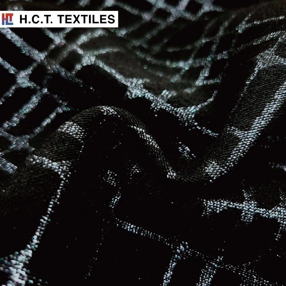 Holiday metallic Diamond Geo 210g Cotton Polyester Nylon Spandex metallic jacquard textile for dress