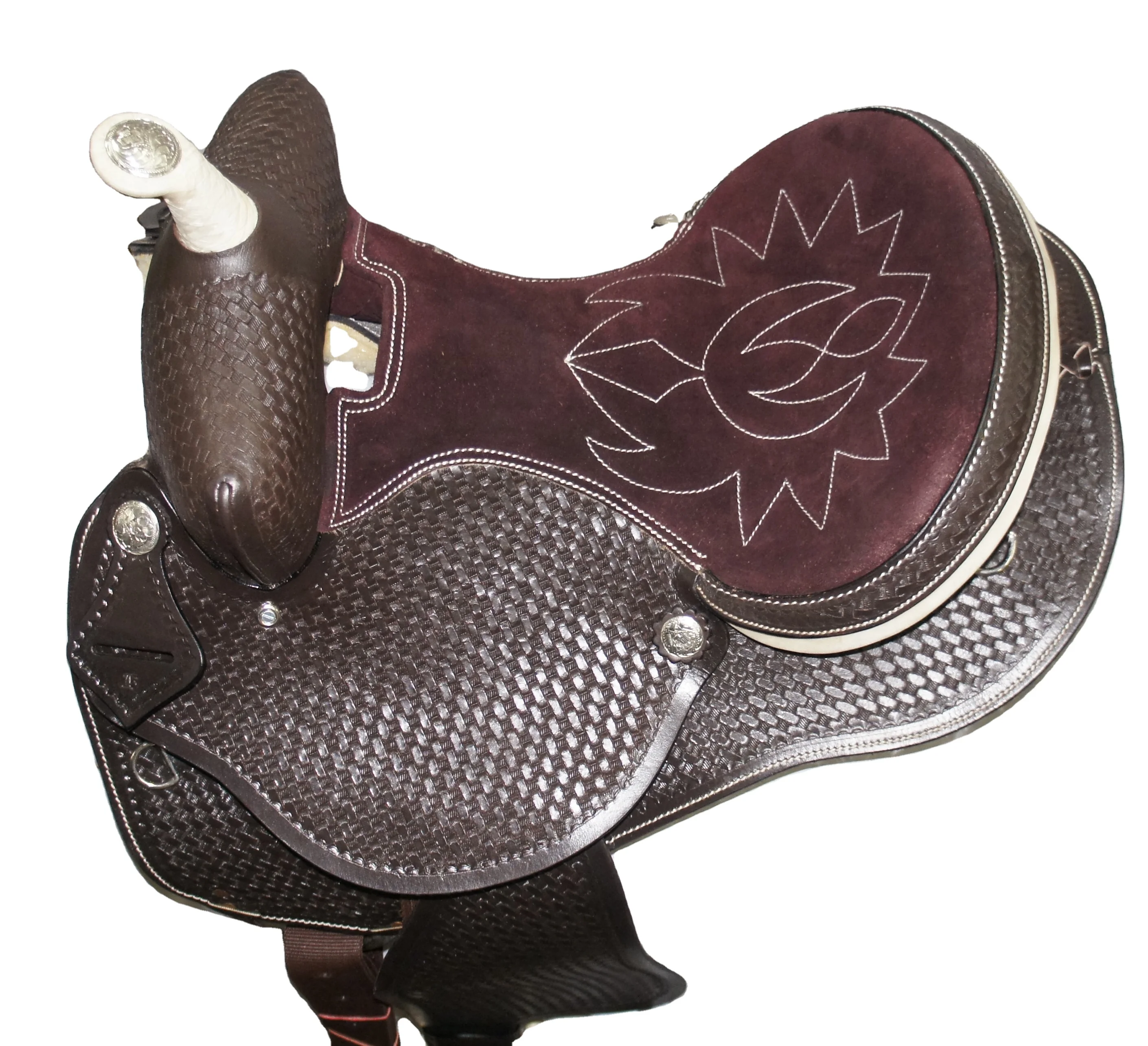 Barrel Western Leather Saddle western style leather saddle High quality barrel western leather saddle Black Brown Tan Chestnut